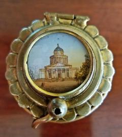 19th Century Italian Ruby Glass Box with Miniature of Basilica - 4749149
