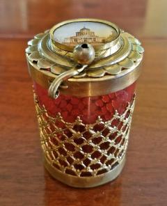 19th Century Italian Ruby Glass Box with Miniature of Basilica - 4749153