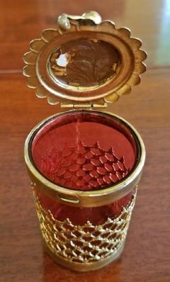 19th Century Italian Ruby Glass Box with Miniature of Basilica - 4749154