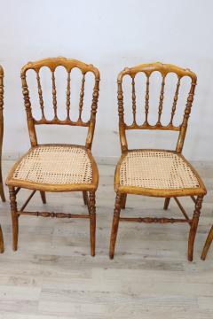 19th Century Italian Set of Five Turned Wood Famous Chiavari Chairs - 2222548