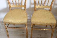 19th Century Italian Set of Four Gilded Wood Famous Chiavari Chairs - 2670340