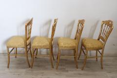 19th Century Italian Set of Four Gilded Wood Famous Chiavari Chairs - 2670342