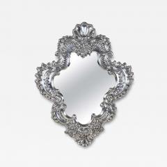 19th Century Italian Silvered Wall Mirror Embossed Copper Venice ca 1880 - 4419433