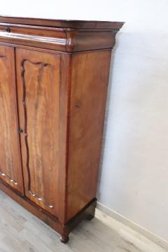 19th Century Italian Solid Walnut Wood Antique Low Wardrobe or Armoire - 2418683