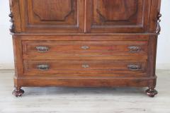 19th Century Italian Solid Walnut Wood Antique Wardrobe or Armoire - 2556578