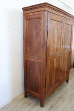 19th Century Italian Solid Walnut Wood Antique Wardrobe or Armoire - 2712746