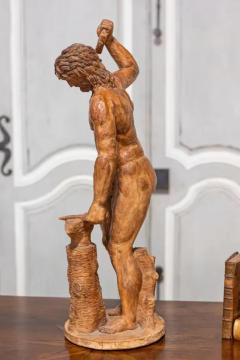 19th Century Italian Terracotta Statuette of Vulcan Forging a Dagger on an Anvil - 3650531