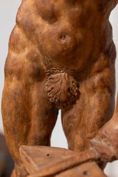 19th Century Italian Terracotta Statuette of Vulcan Forging a Dagger on an Anvil - 3650578