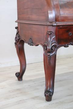 19th Century Italian Walnut Desk with Roll Top - 4220703