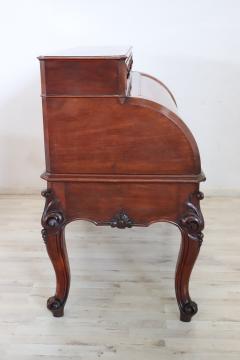 19th Century Italian Walnut Desk with Roll Top - 4220711