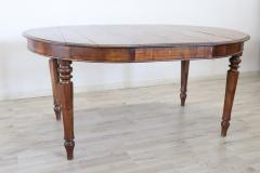 19th Century Italian Walnut Oval Antique Dining Room Table - 2562827