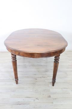 19th Century Italian Walnut Oval Antique Dining Room Table - 2562829