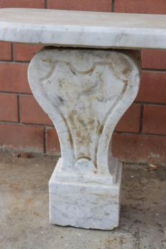 19th Century Italian White Carrara Marble Antique Outdoor and Garden Bench - 2823357