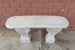 19th Century Italian White Carrara Marble Antique Outdoor and Garden Bench - 2823358