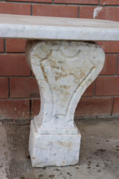 19th Century Italian White Carrara Marble Antique Outdoor and Garden Bench - 2823359