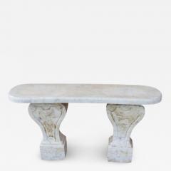 19th Century Italian White Carrara Marble Antique Outdoor and Garden Bench - 2828349