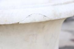 19th Century Italian White Carrara Marble Antique Outdoor and Garden Medici Vase - 2528390