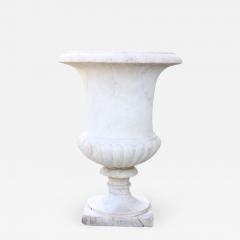 19th Century Italian White Carrara Marble Antique Outdoor and Garden Medici Vase - 2530191