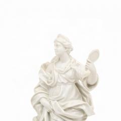 19th Century Italian White Porcelain Decorative Sculpture of Prudence - 4463209