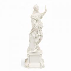 19th Century Italian White Porcelain Decorative Sculpture of Prudence - 4463210
