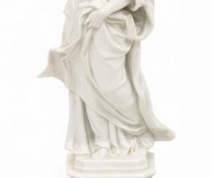 19th Century Italian White Porcelain Decorative Sculpture of Prudence - 4463211