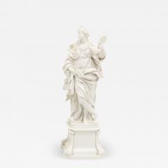 19th Century Italian White Porcelain Decorative Sculpture of Prudence - 4464306