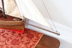 19th Century Italian Wooden Canvas Handmade Model Sail Boat - 2286473