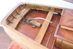 19th Century Italian Wooden Canvas Handmade Model Sail Boat - 2286480