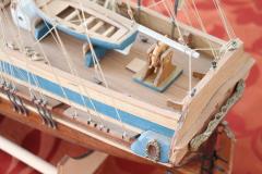 19th Century Italian Wooden Canvas Handmade Model Sailing Ship - 2286485