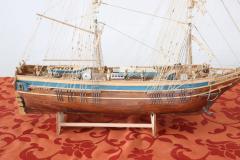 19th Century Italian Wooden Canvas Handmade Model Sailing Ship - 2286488