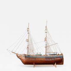 19th Century Italian Wooden Canvas Handmade Model Sailing Ship - 2289223