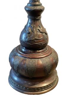 19th Century Japanese Meiji Bronze Torchiere or Floor Lamp - 2491078