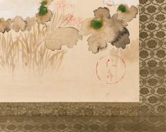 19th Century Japanese Scroll of Hollyhocks - 1344169