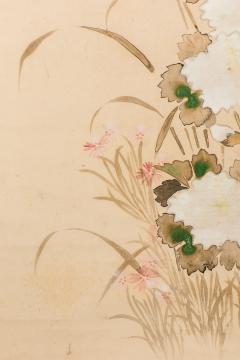 19th Century Japanese Scroll of Hollyhocks - 1344205