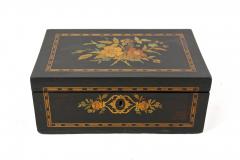 19th Century Jewelry Box With Floral Inlay Works Original Mirror AT ca 1890 - 3948237