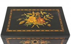 19th Century Jewelry Box With Floral Inlay Works Original Mirror AT ca 1890 - 3948238