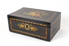 19th Century Jewelry Box With Floral Inlay Works Original Mirror AT ca 1890 - 3948245