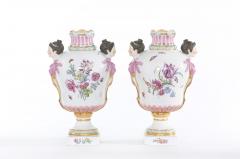 19th Century KPM Pair Gilt Foral Porcelain Decorative Urns - 1821655