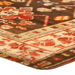19th Century Karabagh Bold Brown Handmade Wool Runner - 2461607