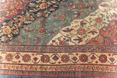 19th Century Kirman Bold Red Dark and Light Blue Handwoven Wool Rug - 2461933