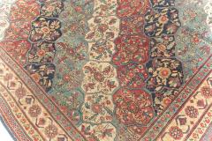 19th Century Kirman Bold Red Dark and Light Blue Handwoven Wool Rug - 2461934