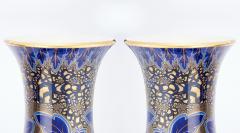 19th Century Large Art Nouveau Style Hand Painted Gilt Decorated Vases Urns - 4527512