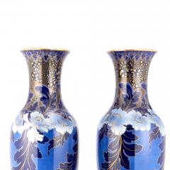 19th Century Large Art Nouveau Style Hand Painted Gilt Decorated Vases Urns - 4527514