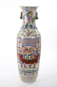19th Century Large Chinese Porcelain Famille Verte Floor Standing Vase - 3812325
