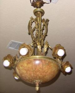 19th Century Large French Ormolu and Alabaster Chandelier - 4749173