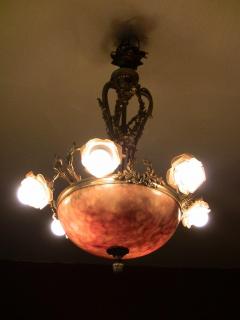 19th Century Large French Ormolu and Alabaster Chandelier - 4749174