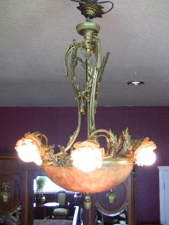 19th Century Large French Ormolu and Alabaster Chandelier - 4749181