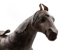 19th Century Leather Clad Model Of Horse With Glass Eyes - 1357920