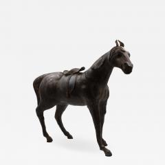 19th Century Leather Clad Model Of Horse With Glass Eyes - 1360359