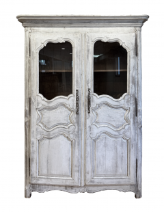 19th Century Limewash French Provincial Louis XV Style Armoire - 4700187